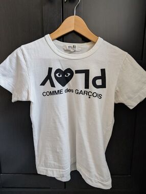 Comme des Garçons PLAY White Tee with Black Logo